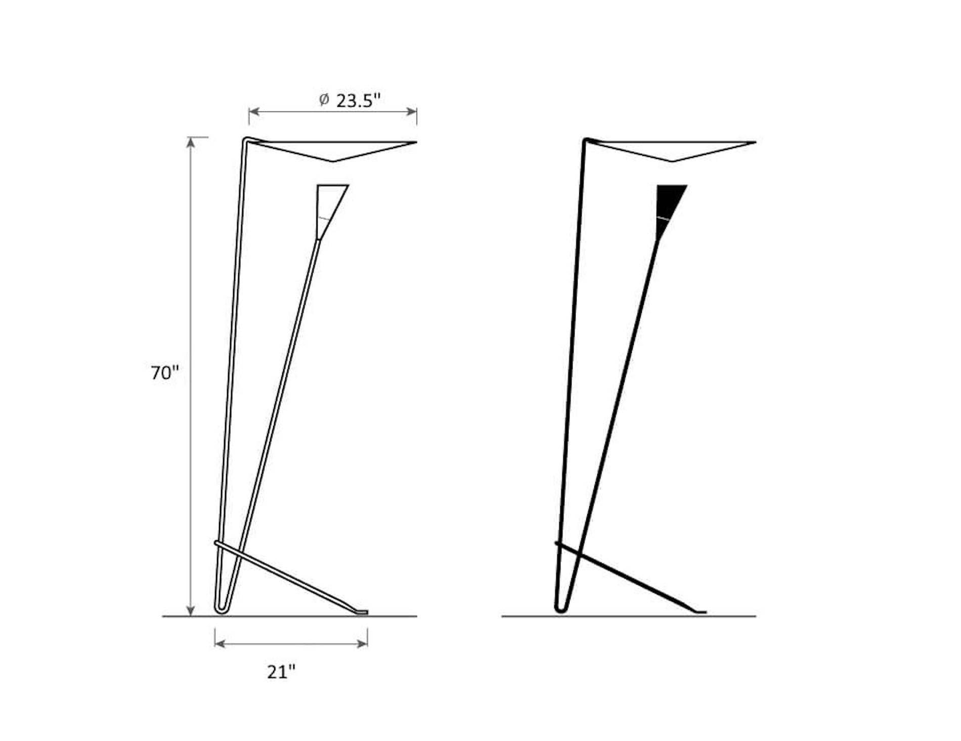 Michel Buffet floor lamp B206 - Dimensions