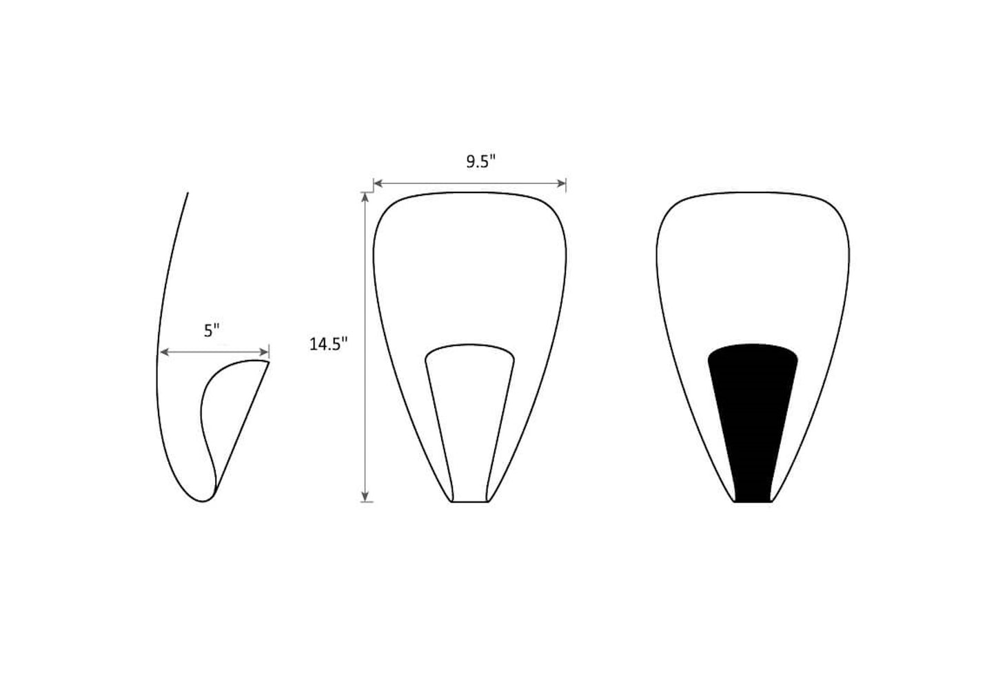 Michel Buffet Sconce model B206 - dimensions