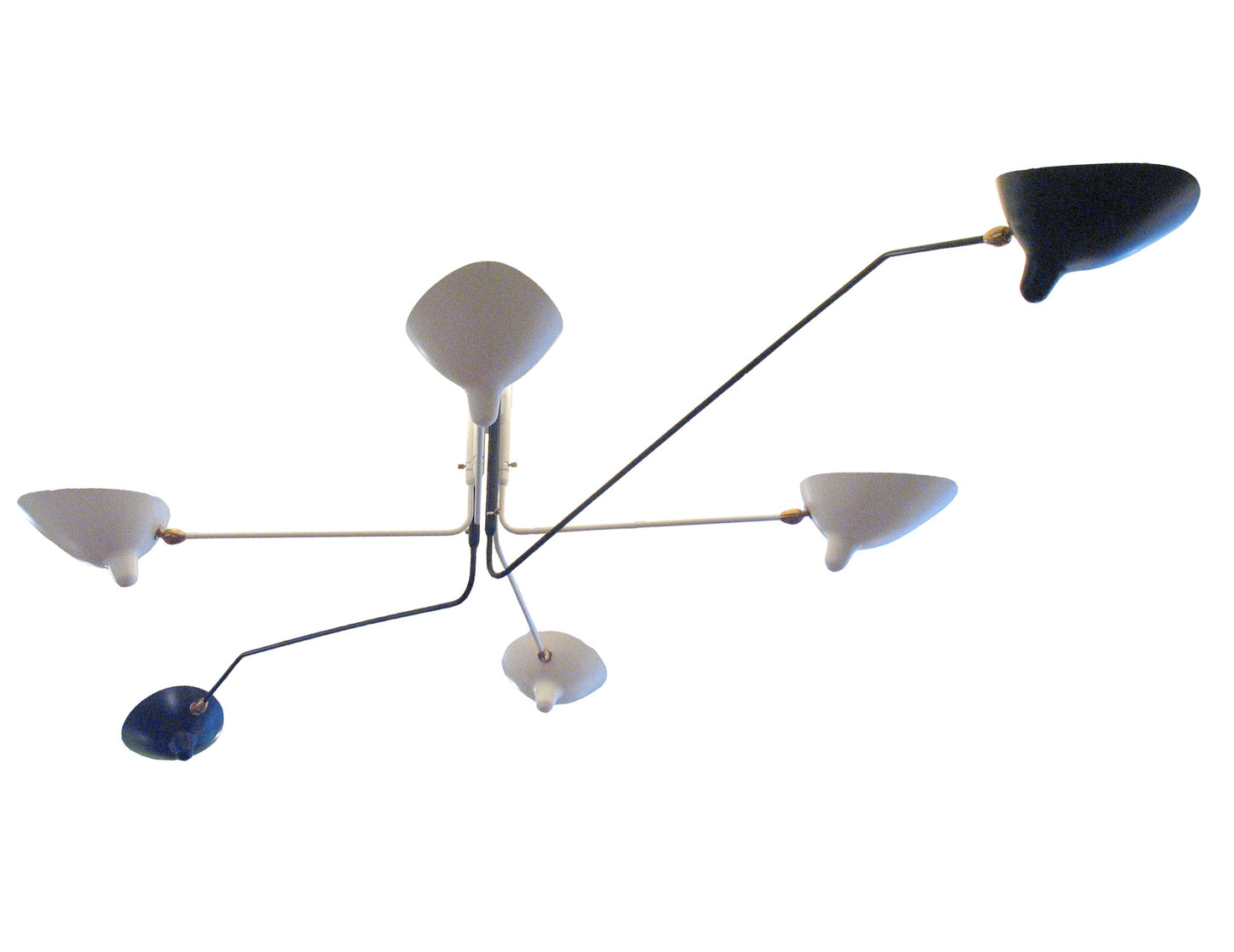 Black and White Serge Mouille Ceiling Lamp with 6 Arms - SergeMouilleUSA (2)