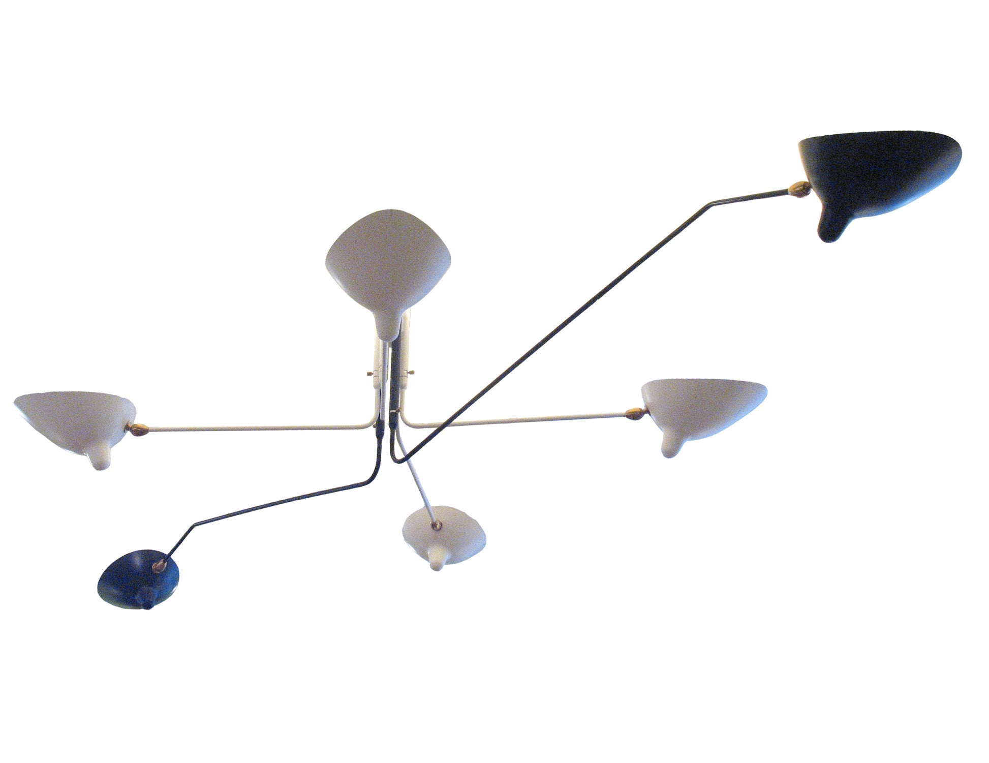 Black and White Serge Mouille Ceiling Lamp with 6 Arms - SergeMouilleUSA (2)