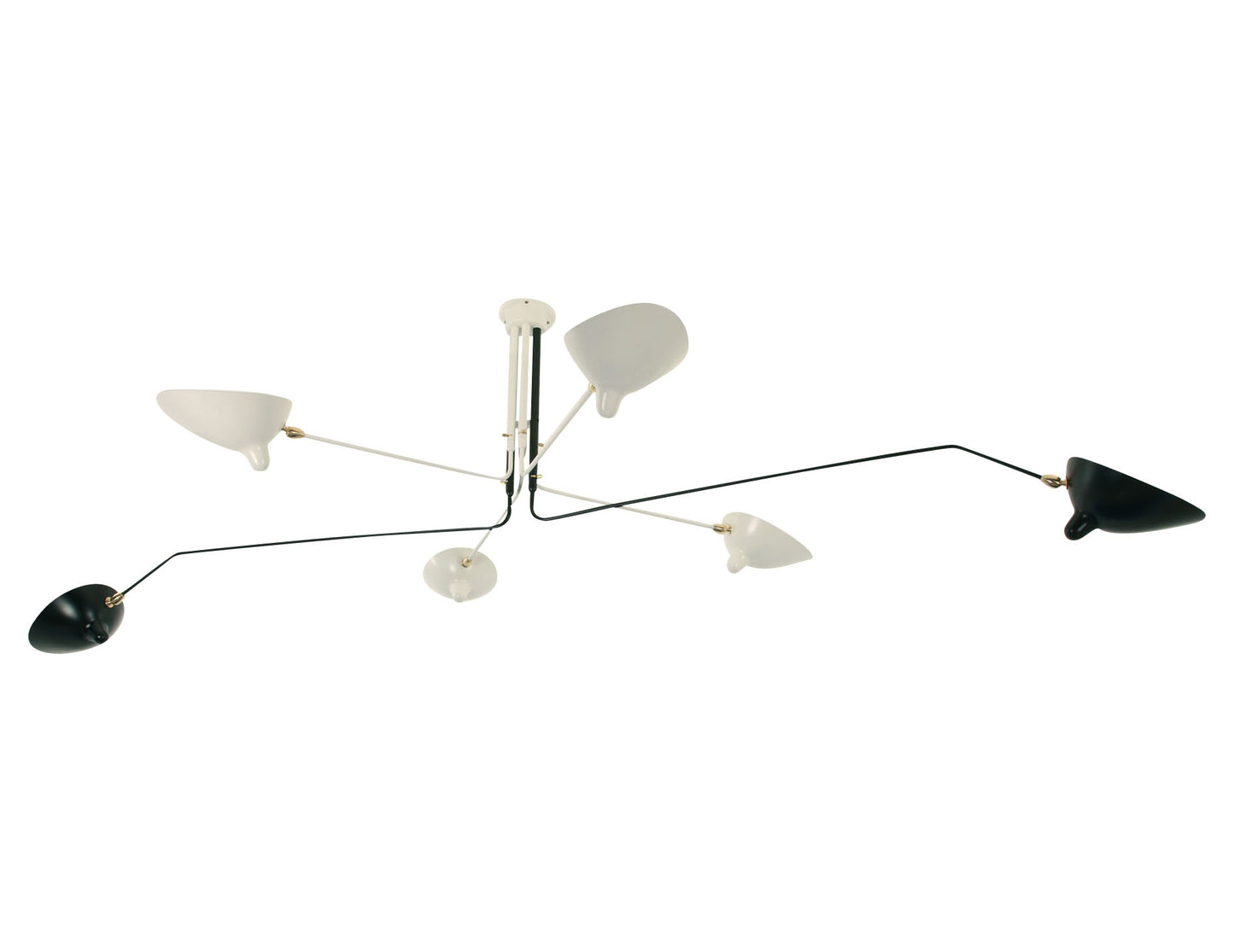 Black and White Serge Mouille Ceiling Lamp with 6 Arms - SergeMouilleUSA (3)