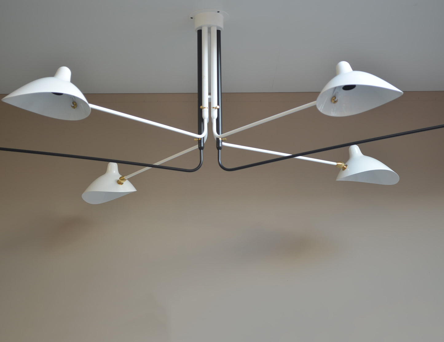 Black and White Serge Mouille Ceiling Lamp with 6 Arms - SergeMouilleUSA (5)