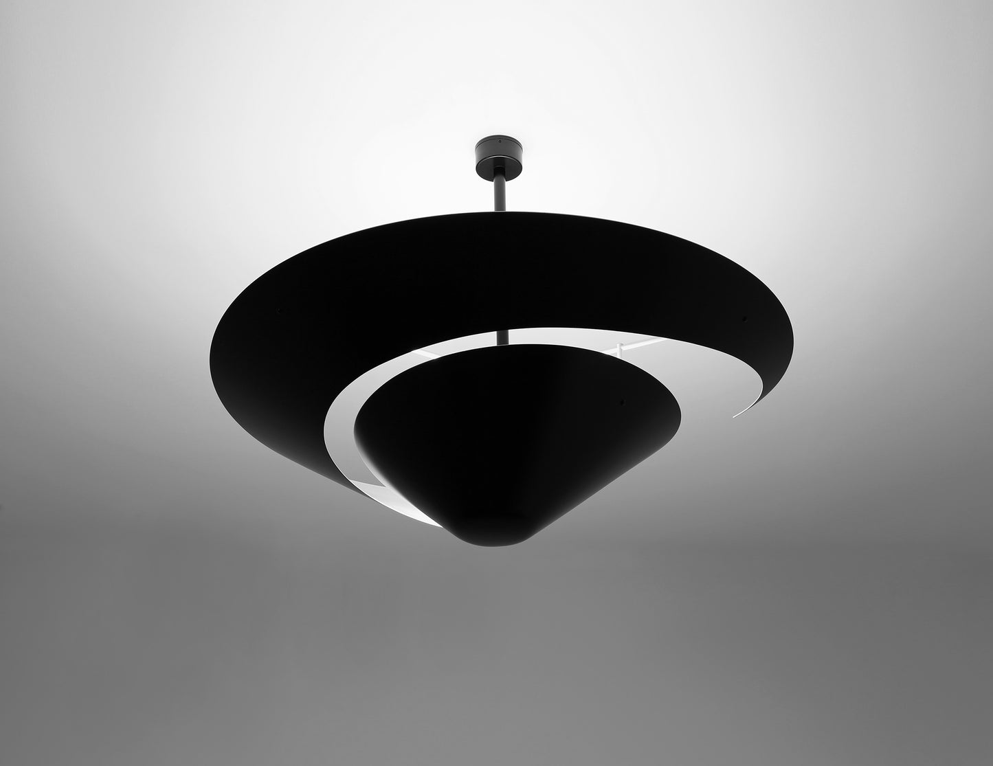 Black Serge Mouille Large Snail Ceiling Lamp - SergeMouilleUSA (2)