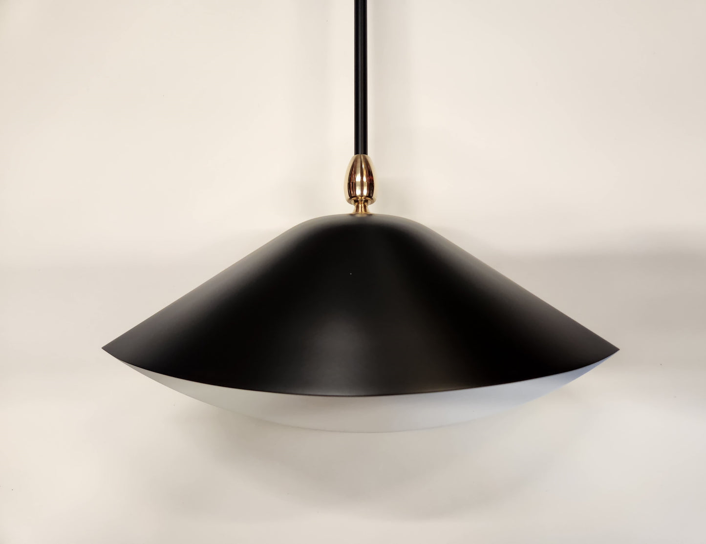 Black Serge Mouille Library Ceiling Lamp - Closeup View of Shade