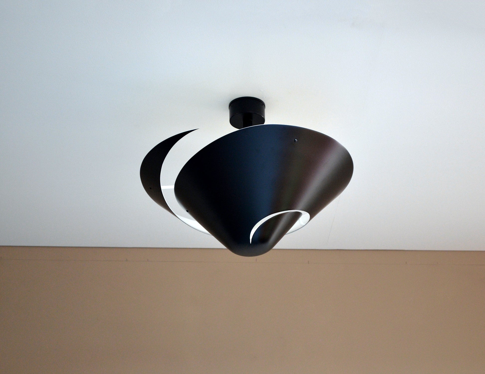 Black Serge Mouille Small Snail Ceiling Lamp - SergeMouilleUSA (2)