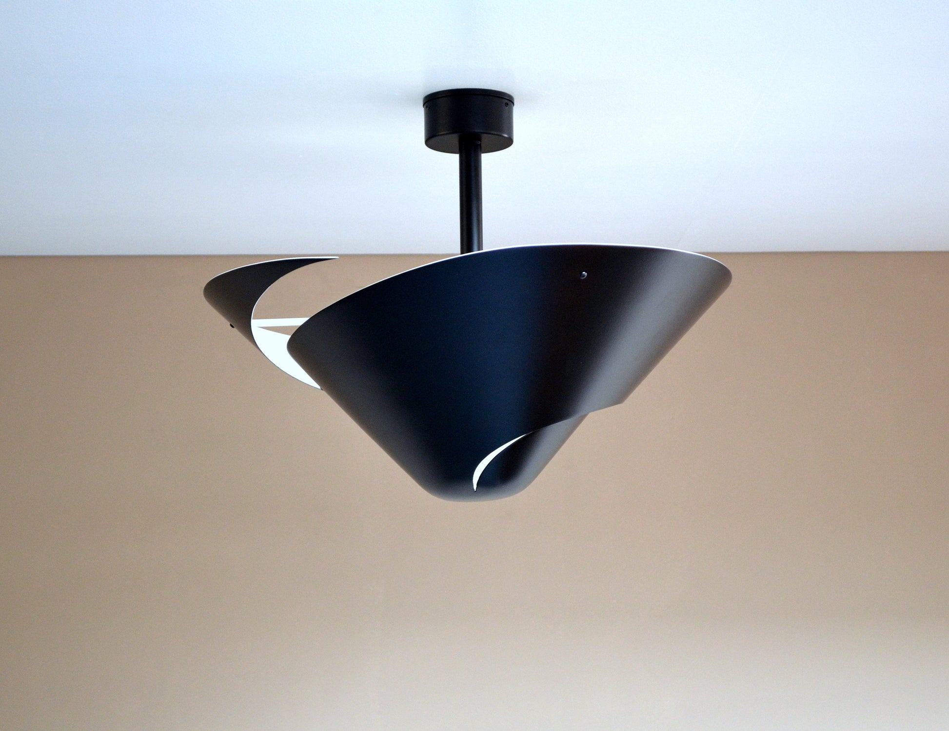 Black Serge Mouille Small Snail Ceiling Lamp - SergeMouilleUSA (3)