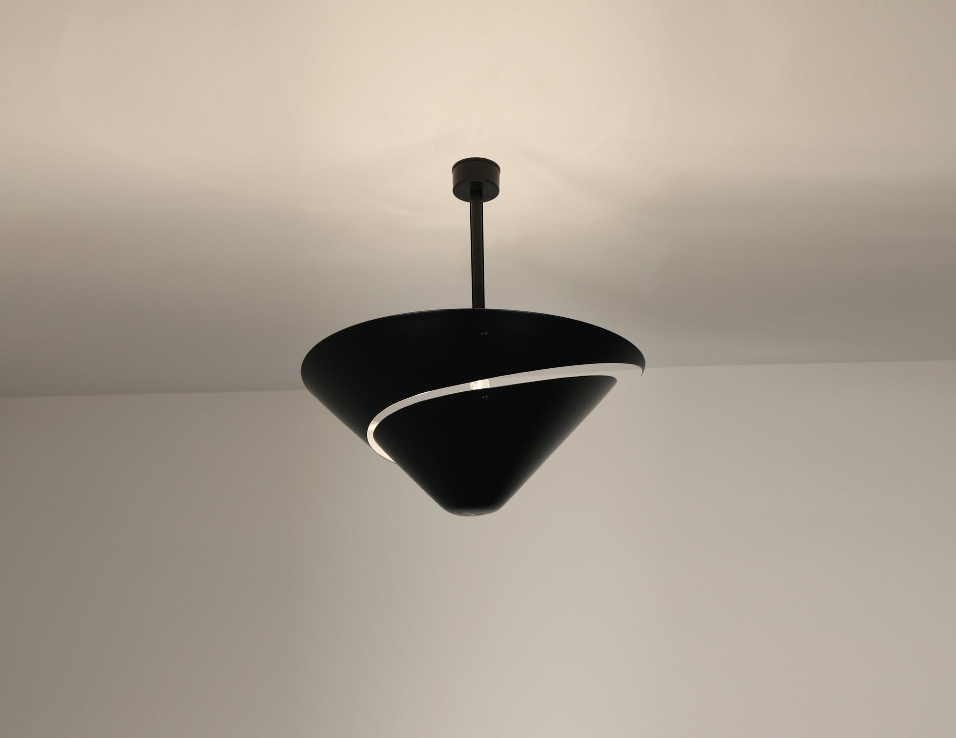 Black Serge Mouille Small Snail Ceiling Lamp - SergeMouilleUSA