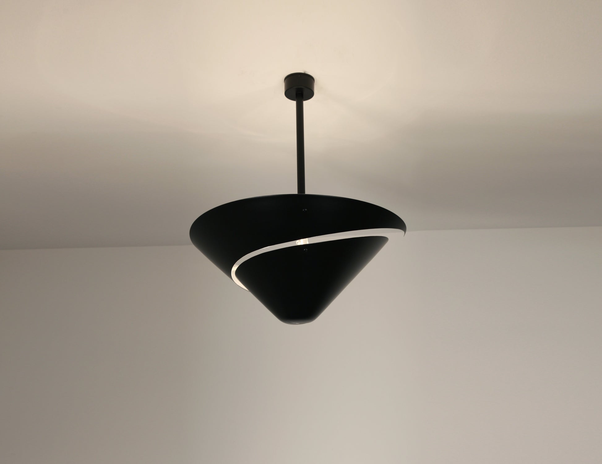 Black Serge Mouille Medium Snail Ceiling Lamp - SergeMouilleUSA
