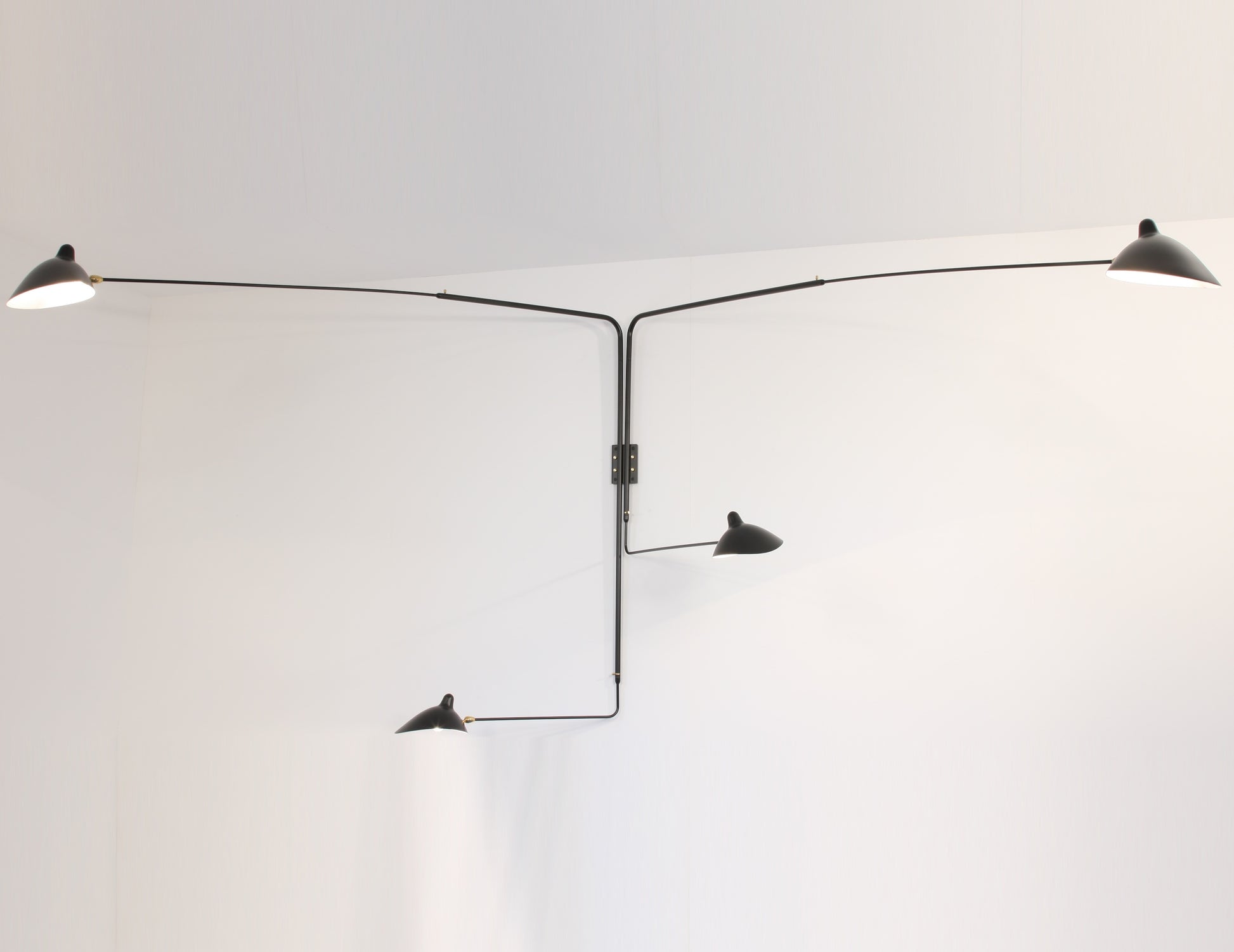 Black Serge Mouille Rotating Sconce with 4 Arms (1)