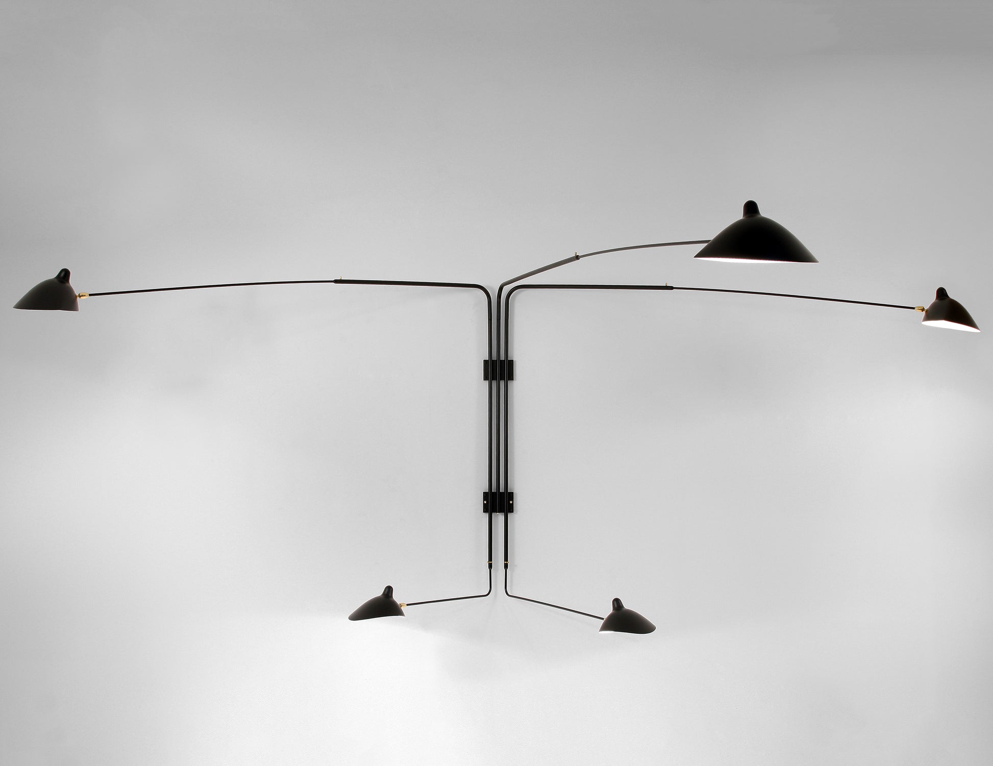 Black Serge Mouille Rotating Sconce with 5 Arms (1)
