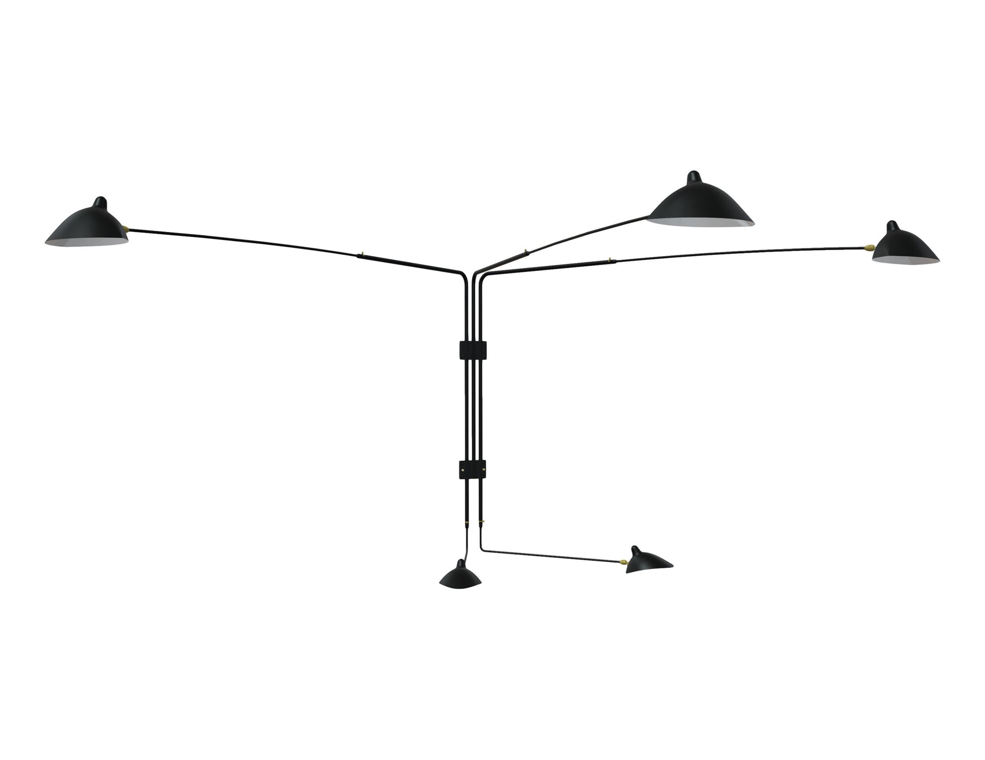 Black Serge Mouille Rotating Sconce with 5 Arms (3)