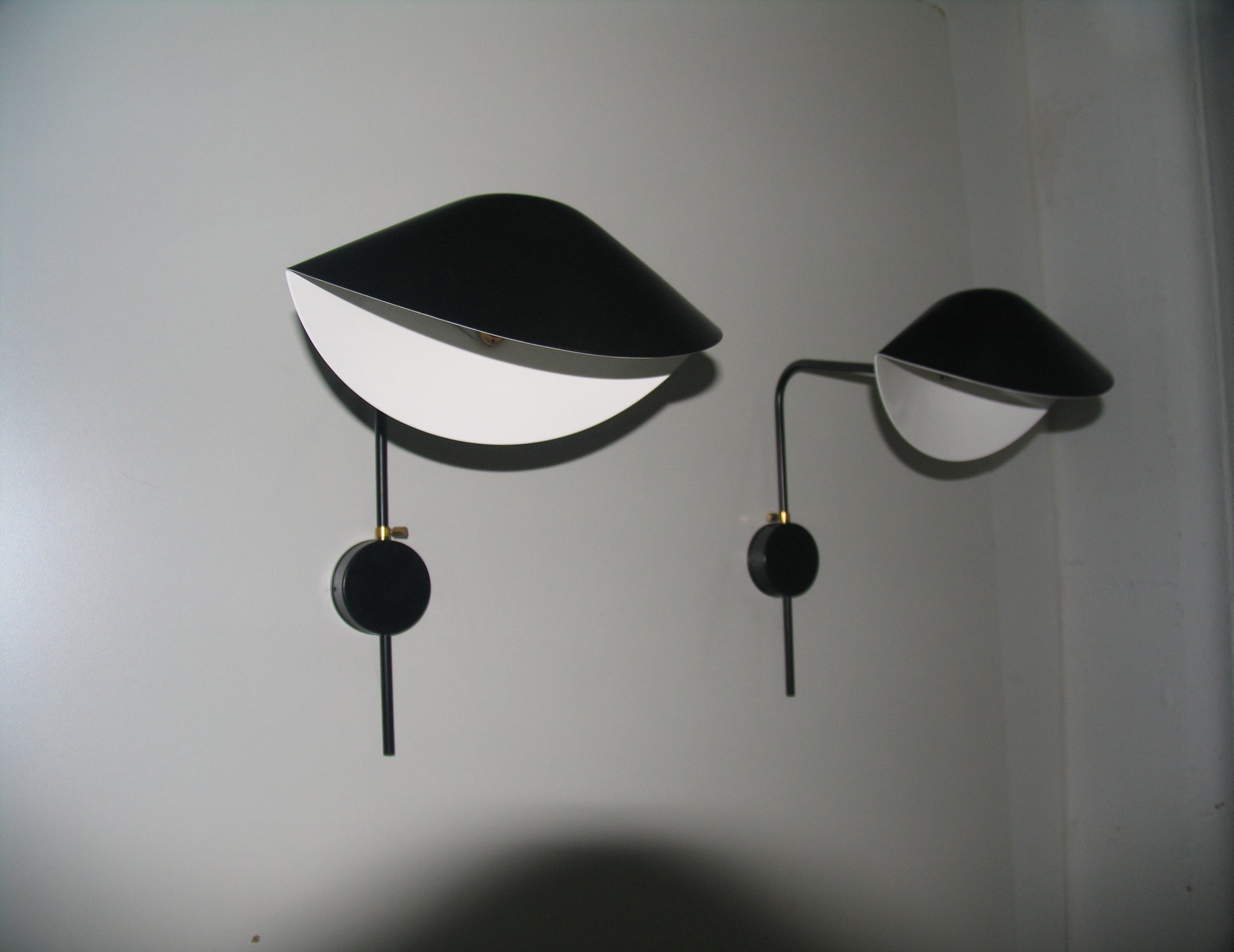 Pair of Black Serge Mouille Antony Sconces - SergeMouilleUSA