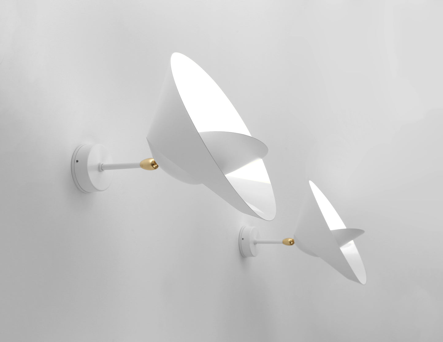 Pair of White Serge Mouille Saturn Sconces - SergeMouilleUSA