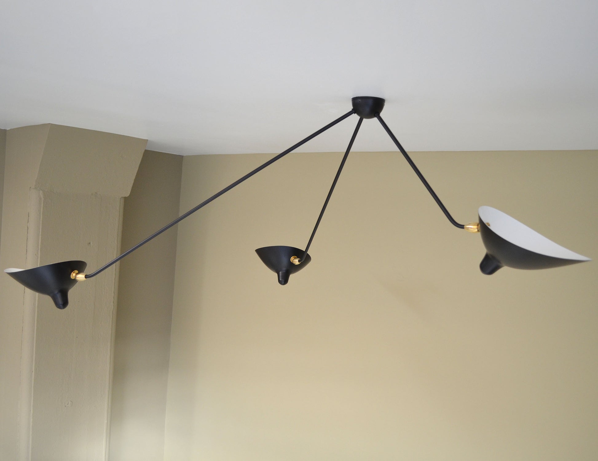 Black Serge Mouille Spider Ceiling Lamp with 3 Arms - SergeMouilleUSA (3)