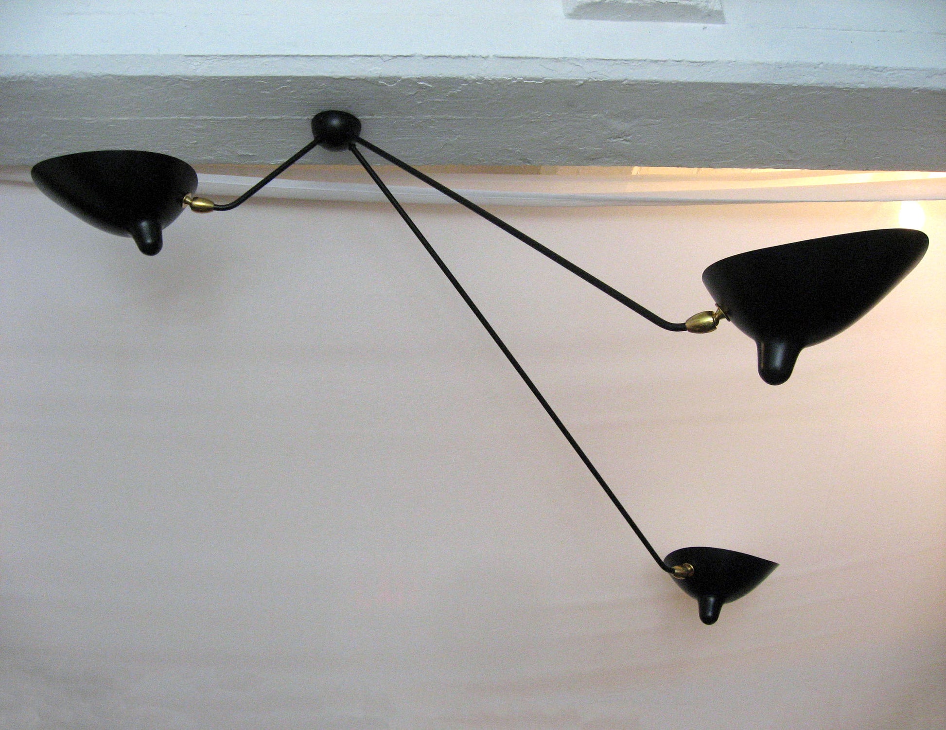 Black Serge Mouille Spider Ceiling Lamp with 3 Arms - SergeMouilleUSA (4)
