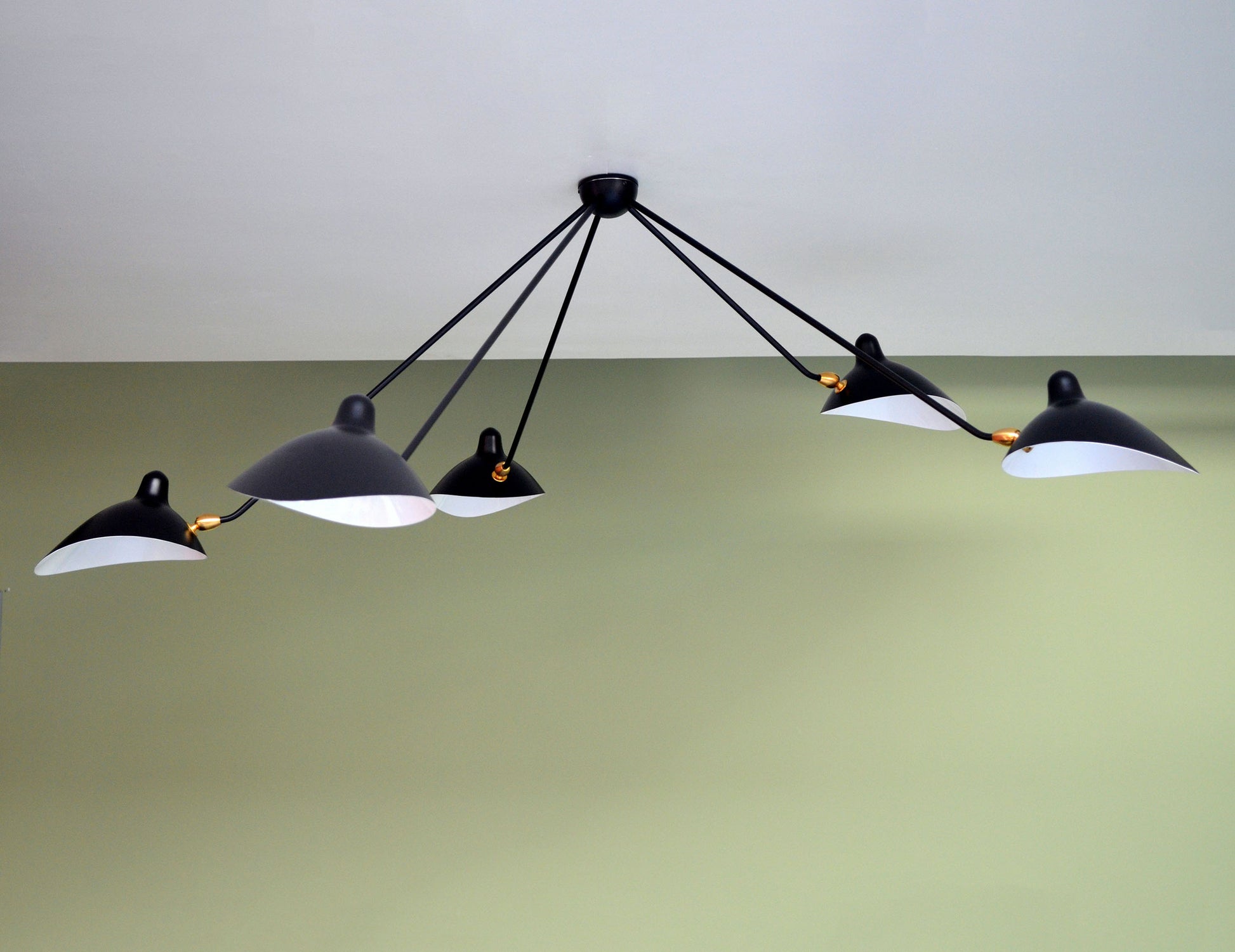 Black Serge Mouille Spider Ceiling Lamp with 5 Arms - SergeMouilleUSA (4)