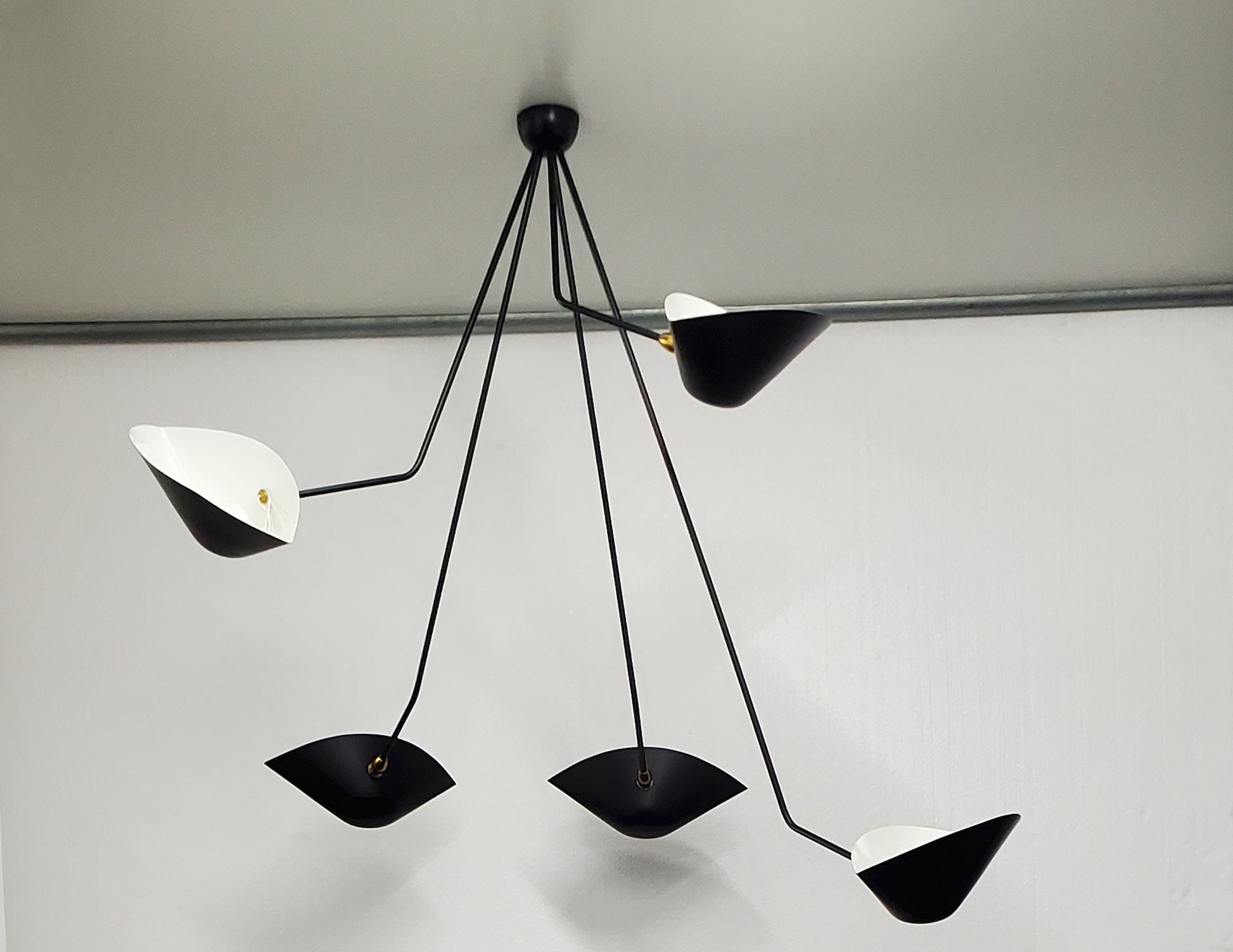 Black Serge Mouille Spider Ceiling Lamp with 5 Falling Arms - SergeMouilleUSA (4)