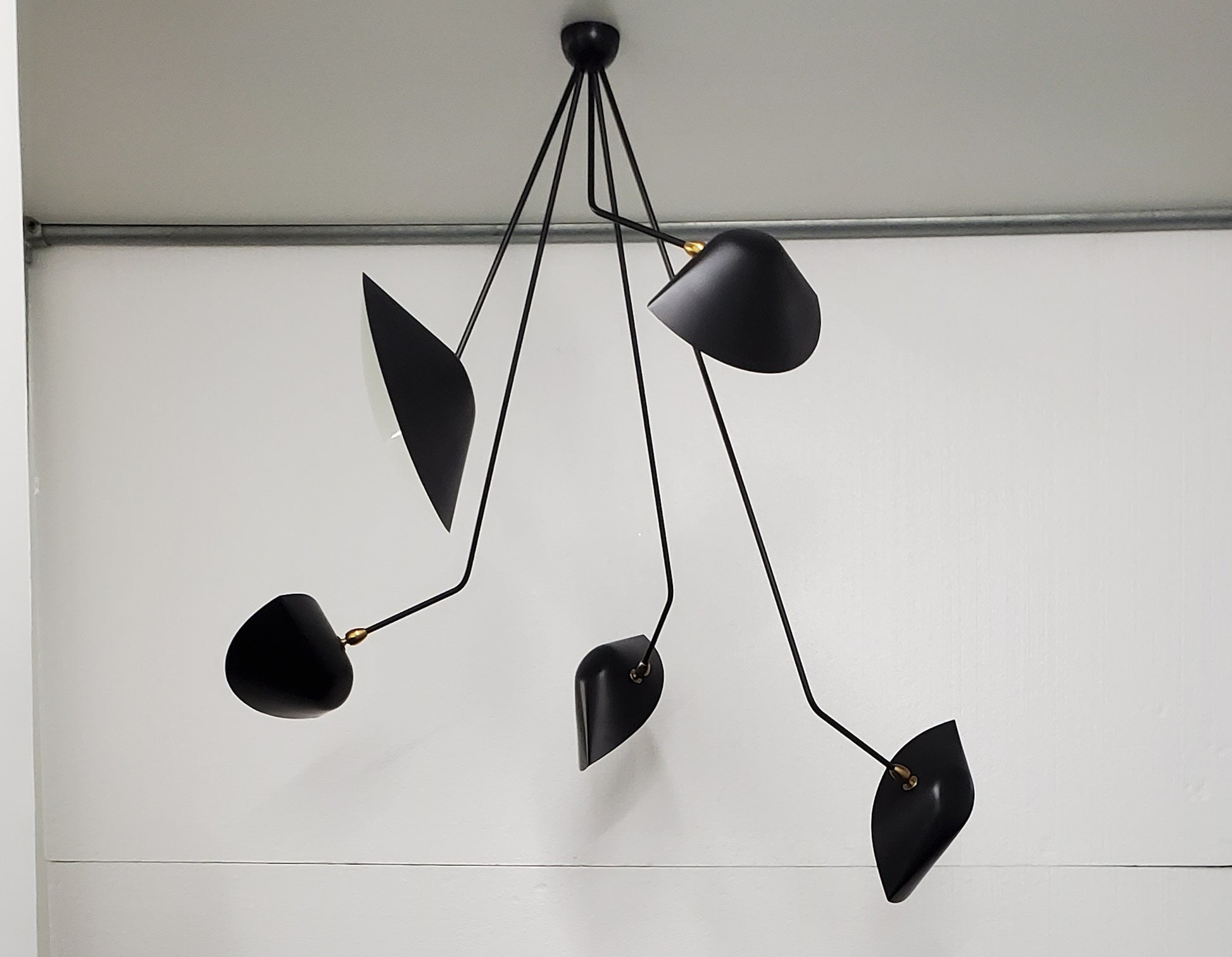 Black Serge Mouille Spider Ceiling Lamp with 5 Falling Arms - SergeMouilleUSA (6)