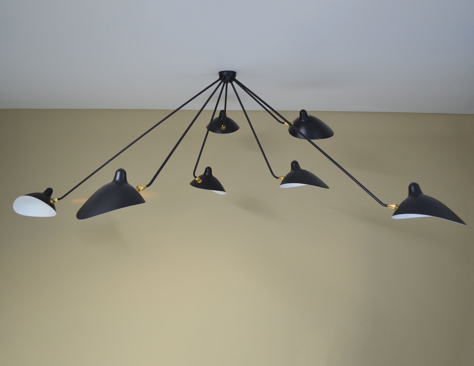 Black Serge Mouille Spider Ceiling Lamp with 7 Arms - SergeMouilleUSA (3)