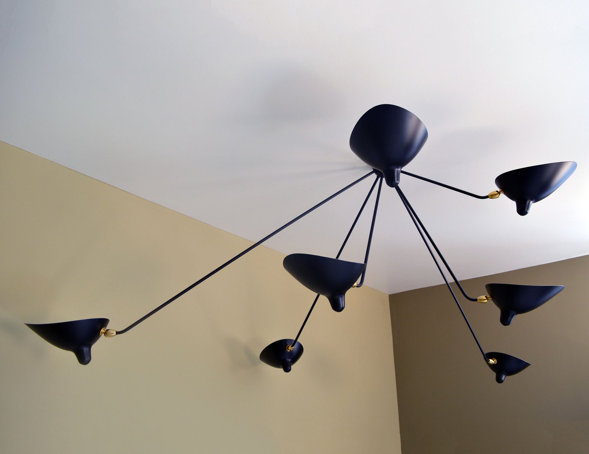 Black Serge Mouille Spider Ceiling Lamp with 7 Arms - SergeMouilleUSA (4)