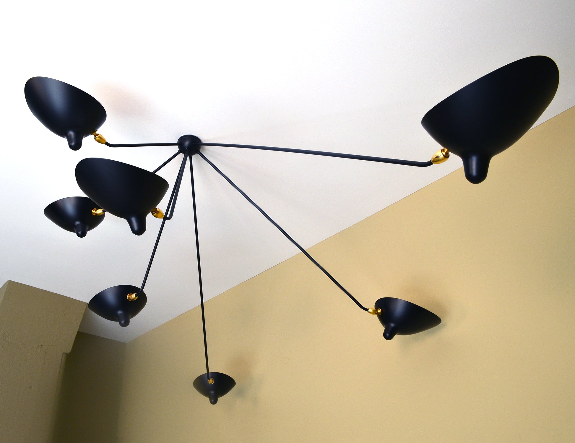Black Serge Mouille Spider Ceiling Lamp with 7 Arms - SergeMouilleUSA (5)