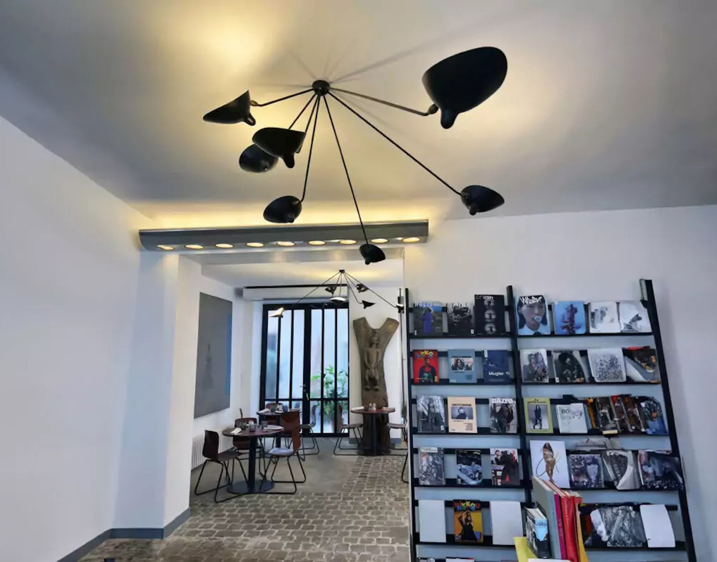 Black Serge Mouille Spider Ceiling Lamp with 7 Arms - SergeMouilleUSA (10)