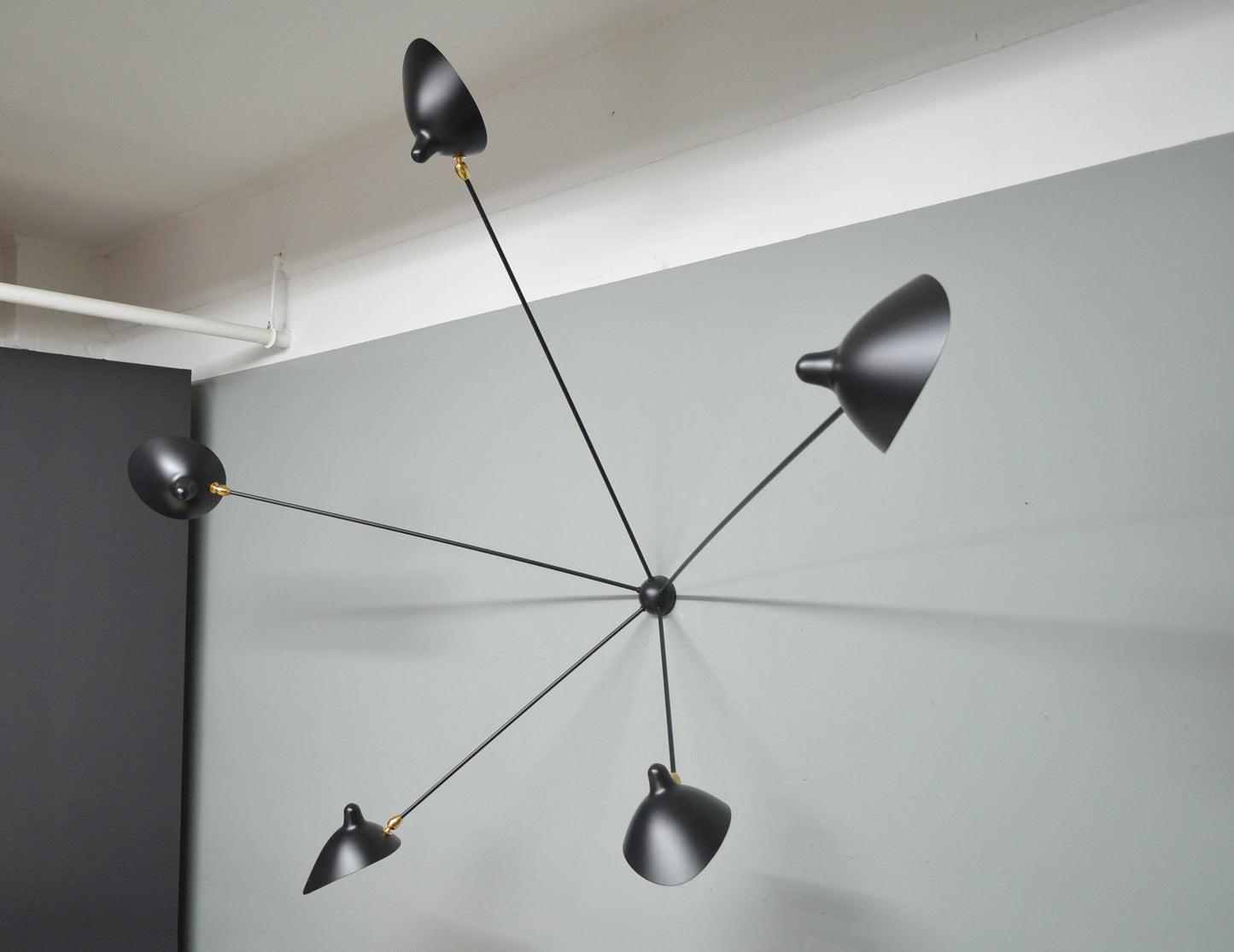 Black Serge Mouille Spider Sconce with 5 Arms (3)
