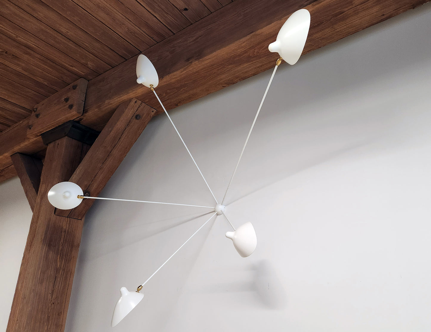 White Serge Mouille Spider Sconce with 5 Arms - SergeMouilleUSA
