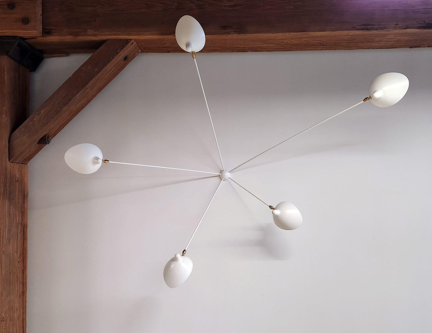 White Serge Mouille Spider Sconce with 5 Arms - SergeMouilleUSA