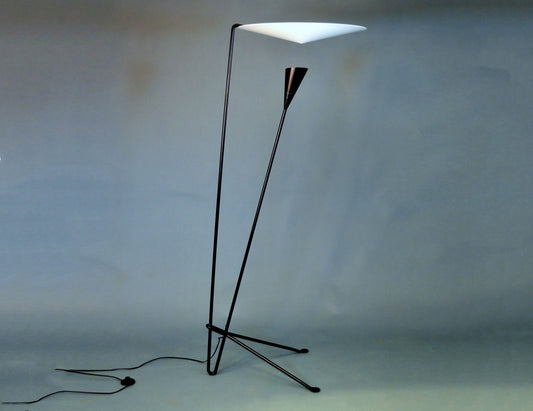 Michel Buffet floor lamp B206 - black base with white dome