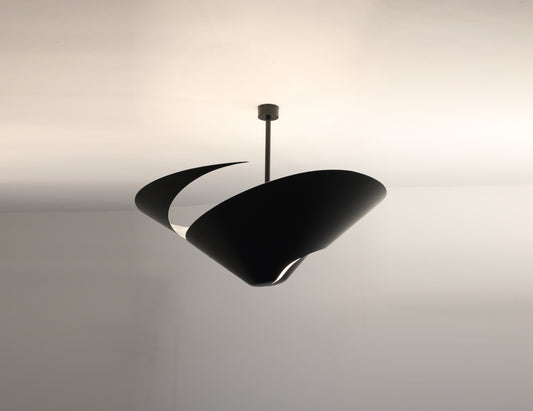 Black Serge Mouille Large Snail Ceiling Lamp - SergeMouilleUSA