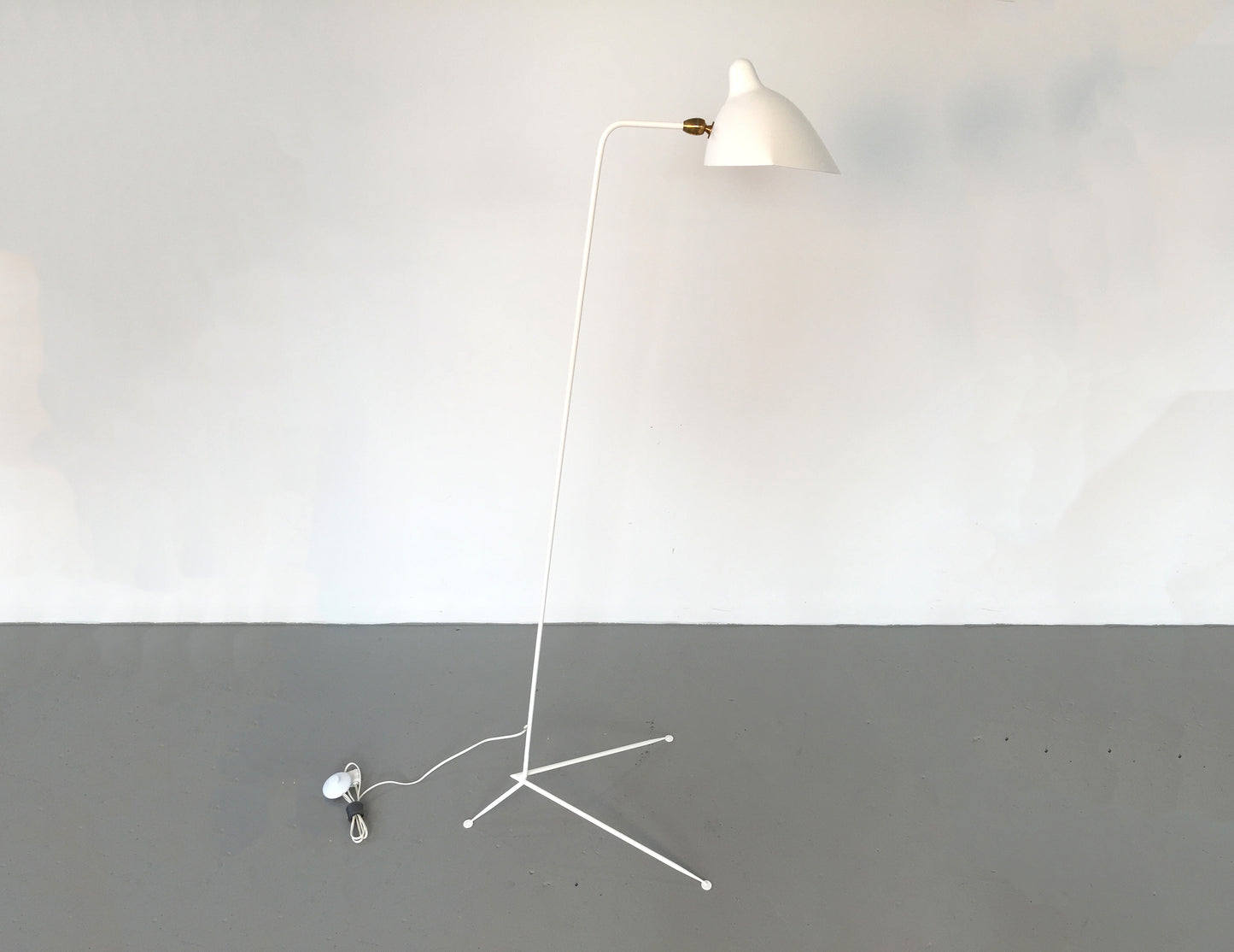 White Serge Mouille Floor Lamp with 1 Arm - SergeMouilleUSA