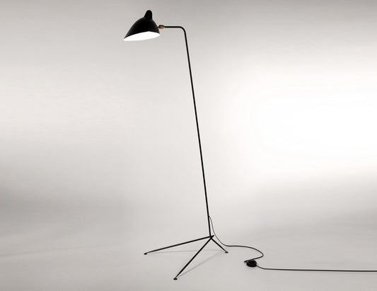 Black Serge Mouille Floor Lamp with 1 Arm - SergeMouilleUSA