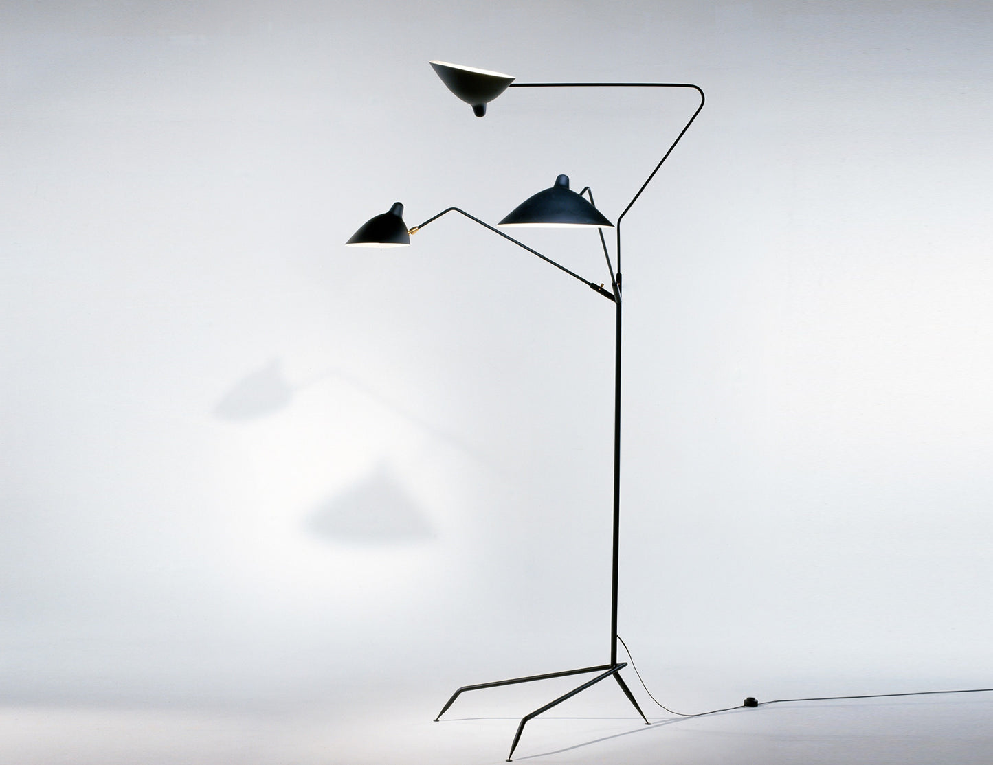 Black Serge Mouille Floor Lamp with 3 Arms - SergeMouilleUSA