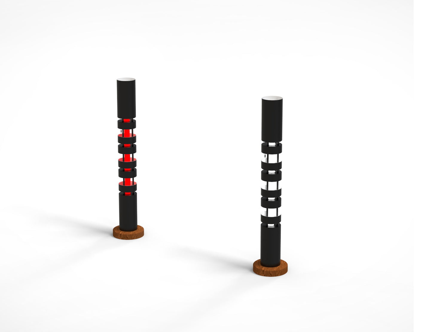 Pair of Serge Mouille Small Totem Floor Lamps - SergeMouilleUSA
