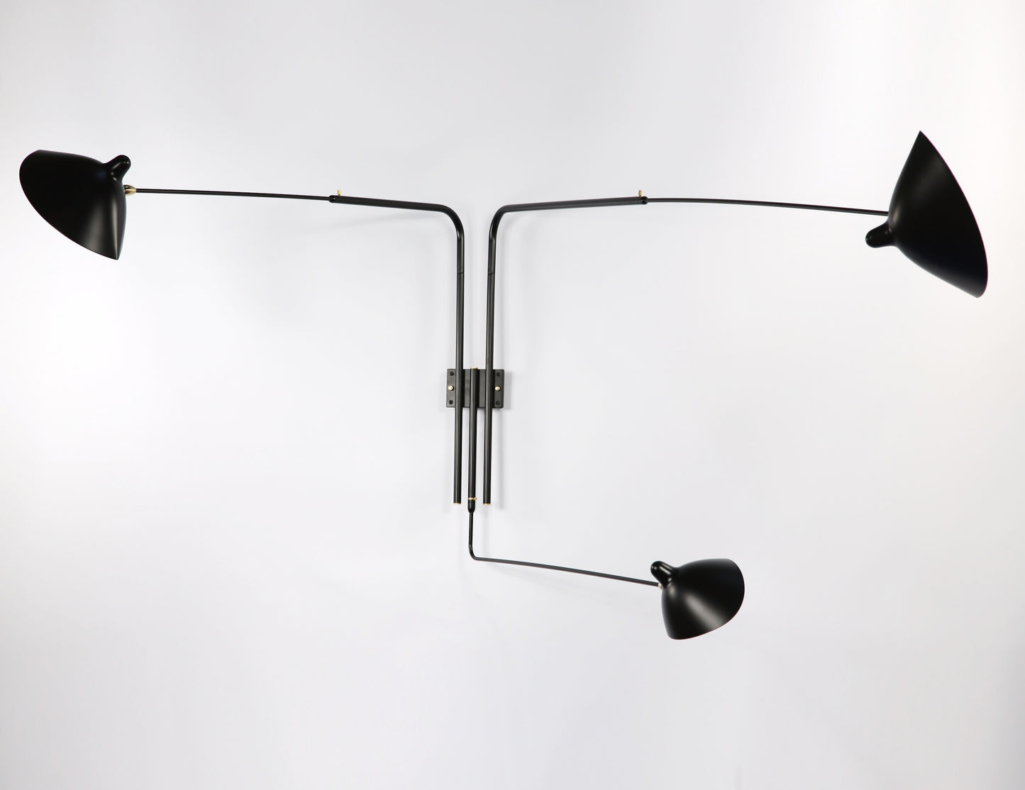 Black Serge Mouille Rotating Sconce with 3 Arms (1)
