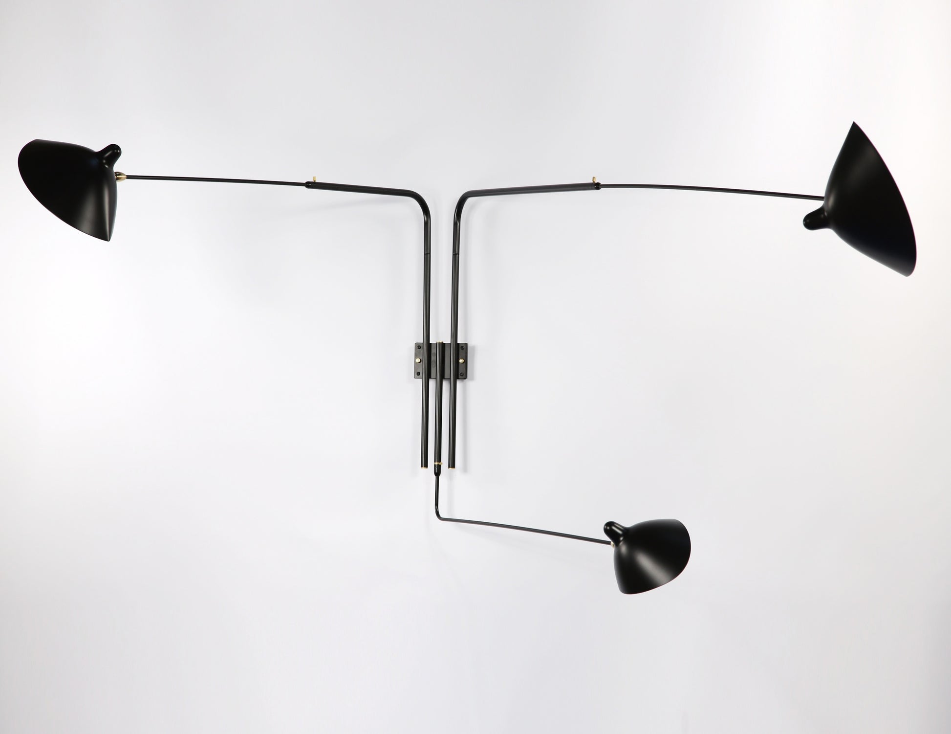 Black Serge Mouille Rotating Sconce with 3 Arms (1)