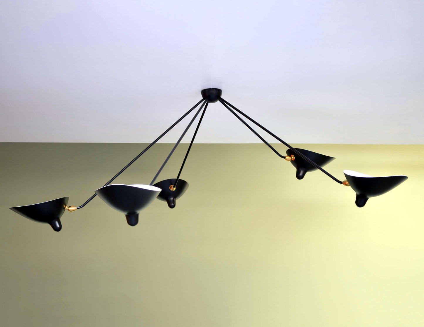 Black Serge Mouille Spider Ceiling Lamp with 5 Arms - SergeMouilleUSA (3)