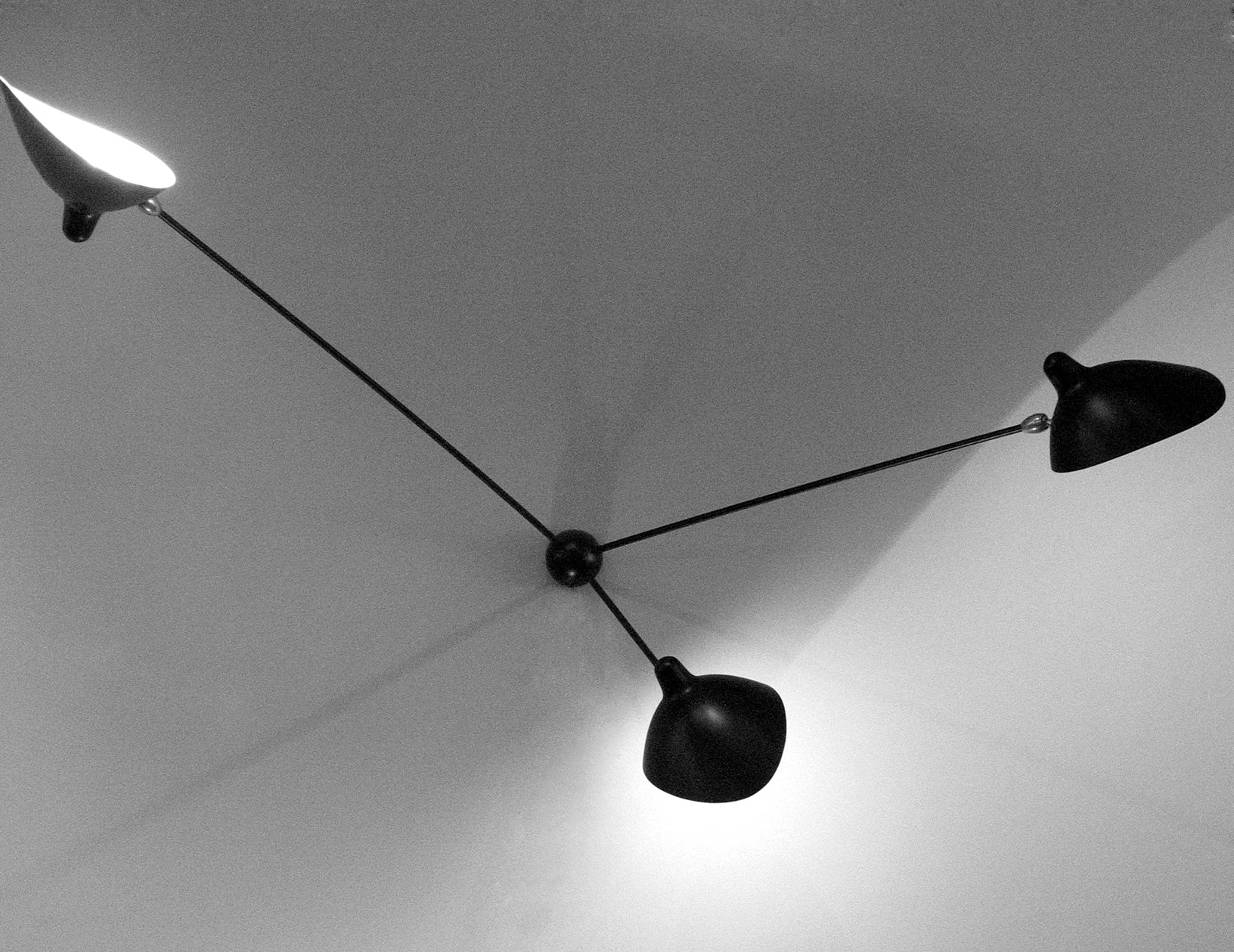Black Serge Mouille Spider Sconce with 3 Arms - SergeMouilleUSA