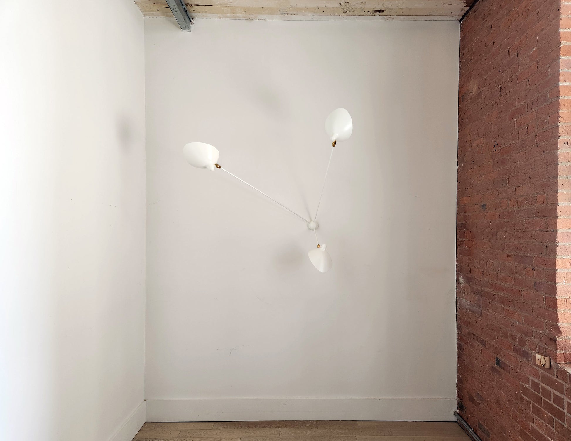 White Serge Mouille Spider Sconce with 3 Arms - SergeMouilleUSA