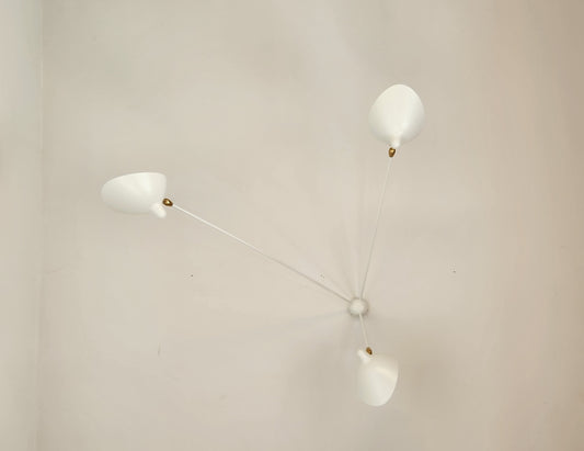 Serge Mouille White Spider Sconce with 3 Arms on Sale at SergeMouilleUSA