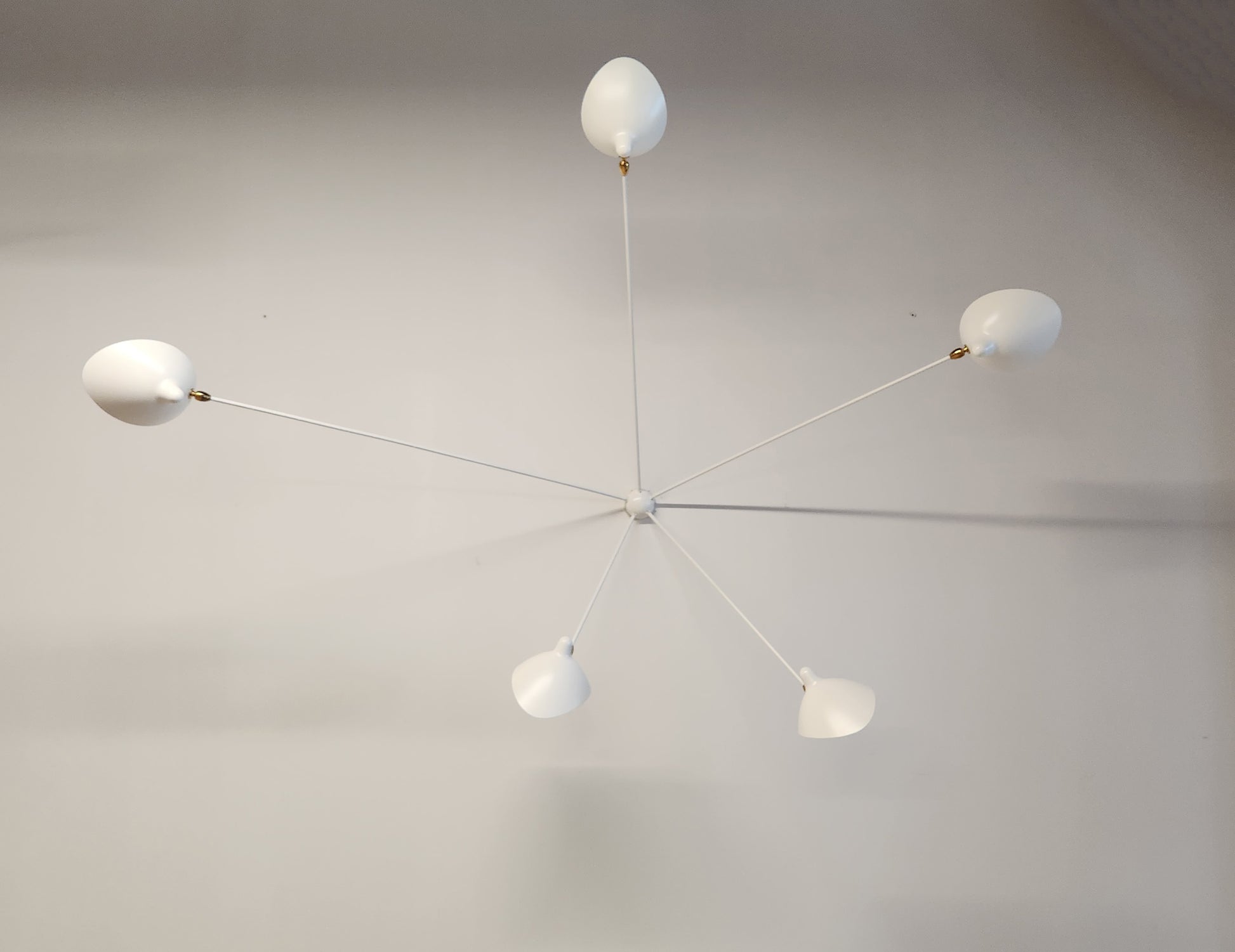 Serge Mouille White Spider Sconce with 5 Arms on Sale at SergeMouilleUSA