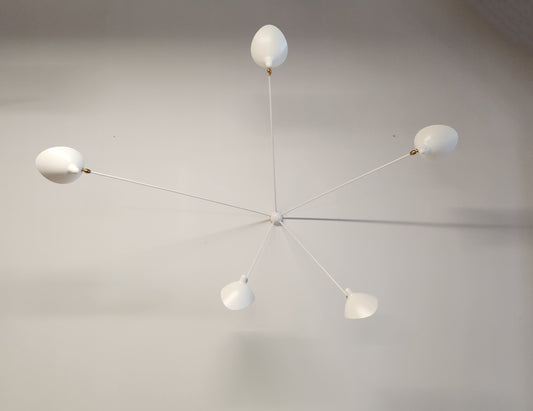 Serge Mouille White Spider Sconce with 5 Arms on Sale at SergeMouilleUSA
