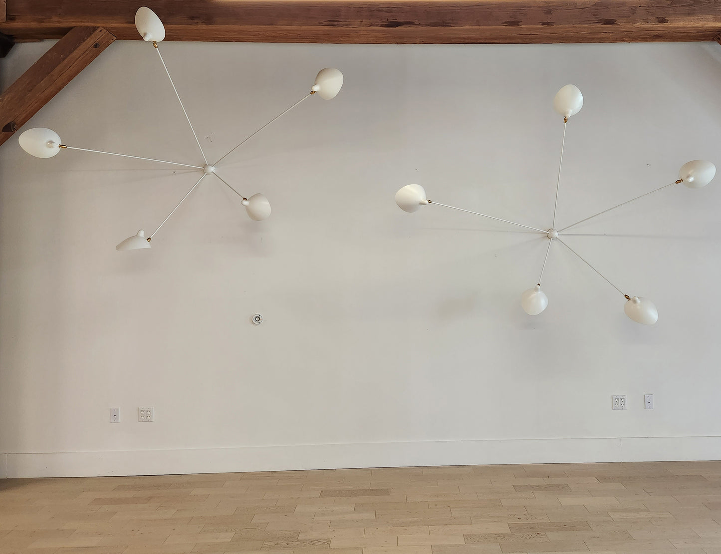  Pair of Serge Mouille White Spider Sconces with 5 Arms on Sale at SergeMouilleUSA