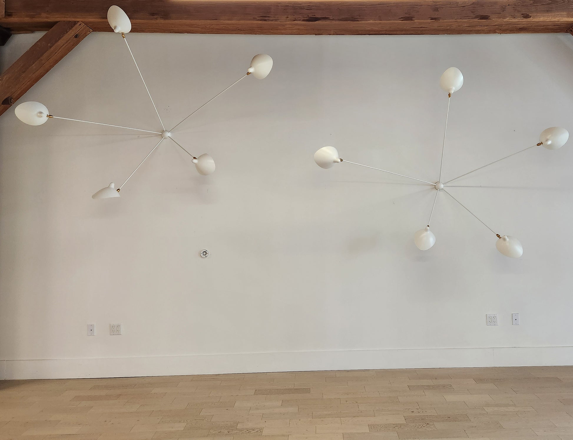  Pair of Serge Mouille White Spider Sconces with 5 Arms on Sale at SergeMouilleUSA