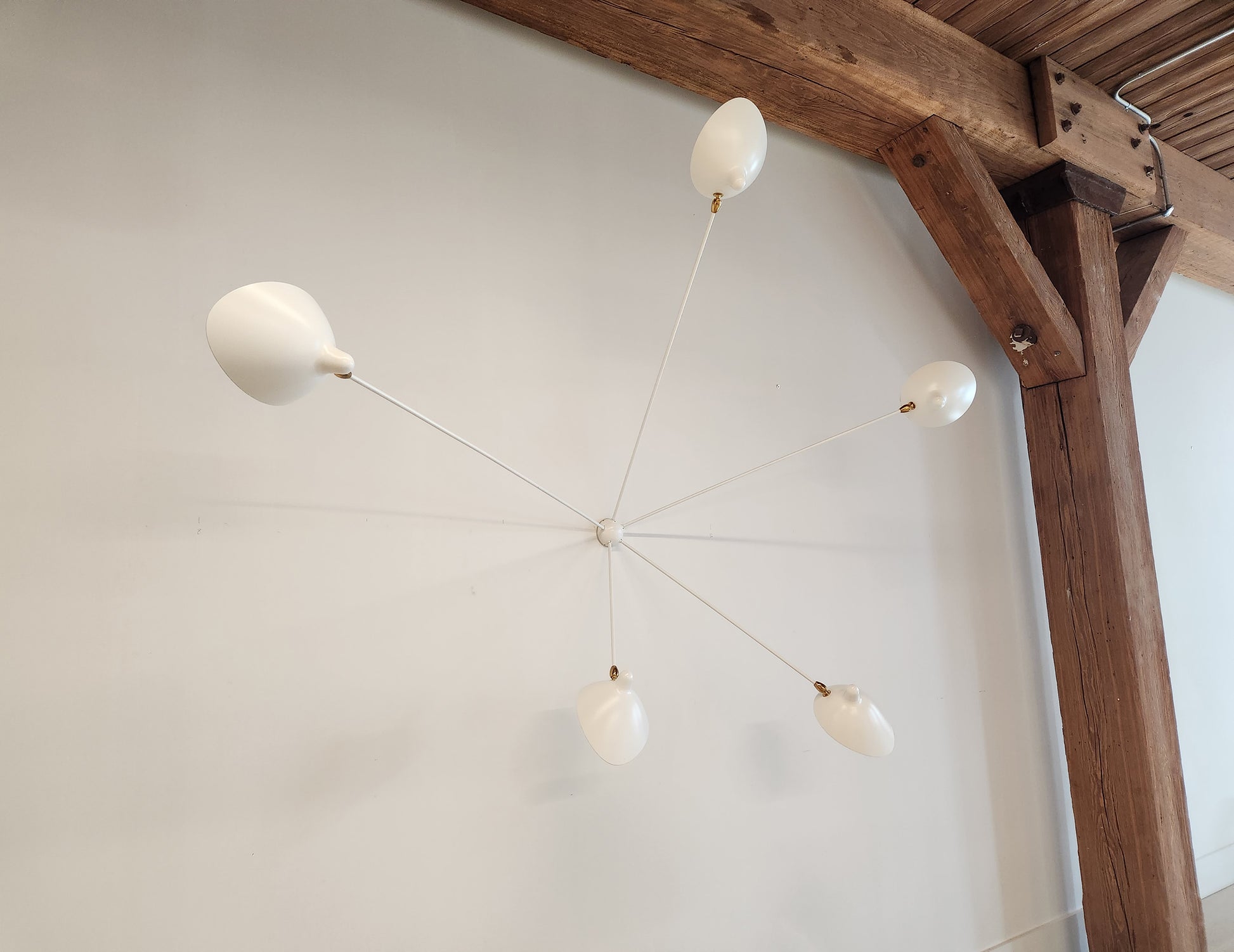 Serge Mouille White Spider Sconce with 5 Arms on Sale at SergeMouilleUSA