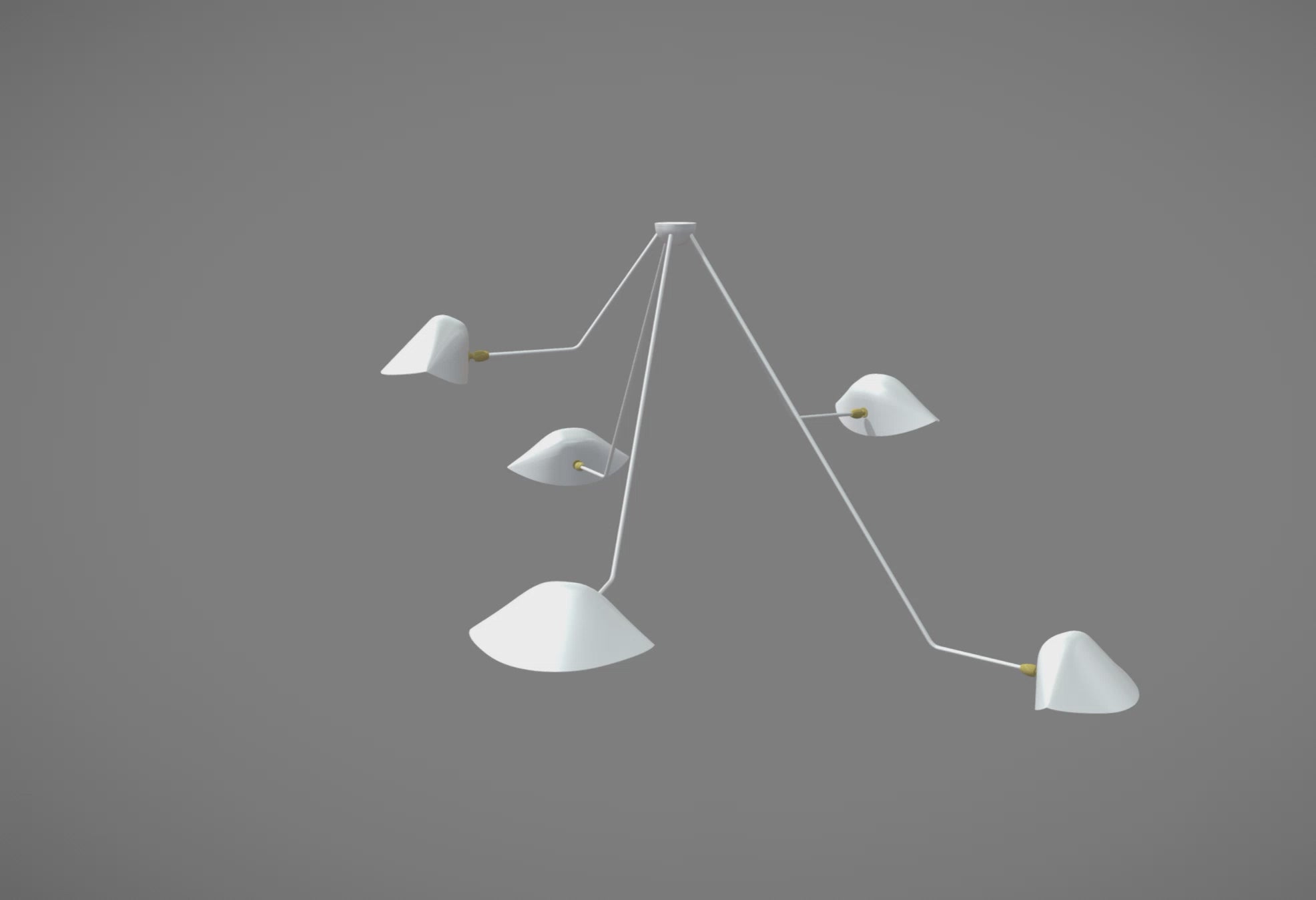 Serge Mouille Spider Ceiling Lamp 5 Falling Arms